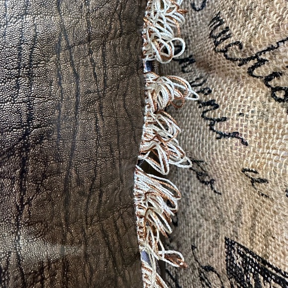 Faux Leather Textured Distressed Pillow - Picture 2 of 9